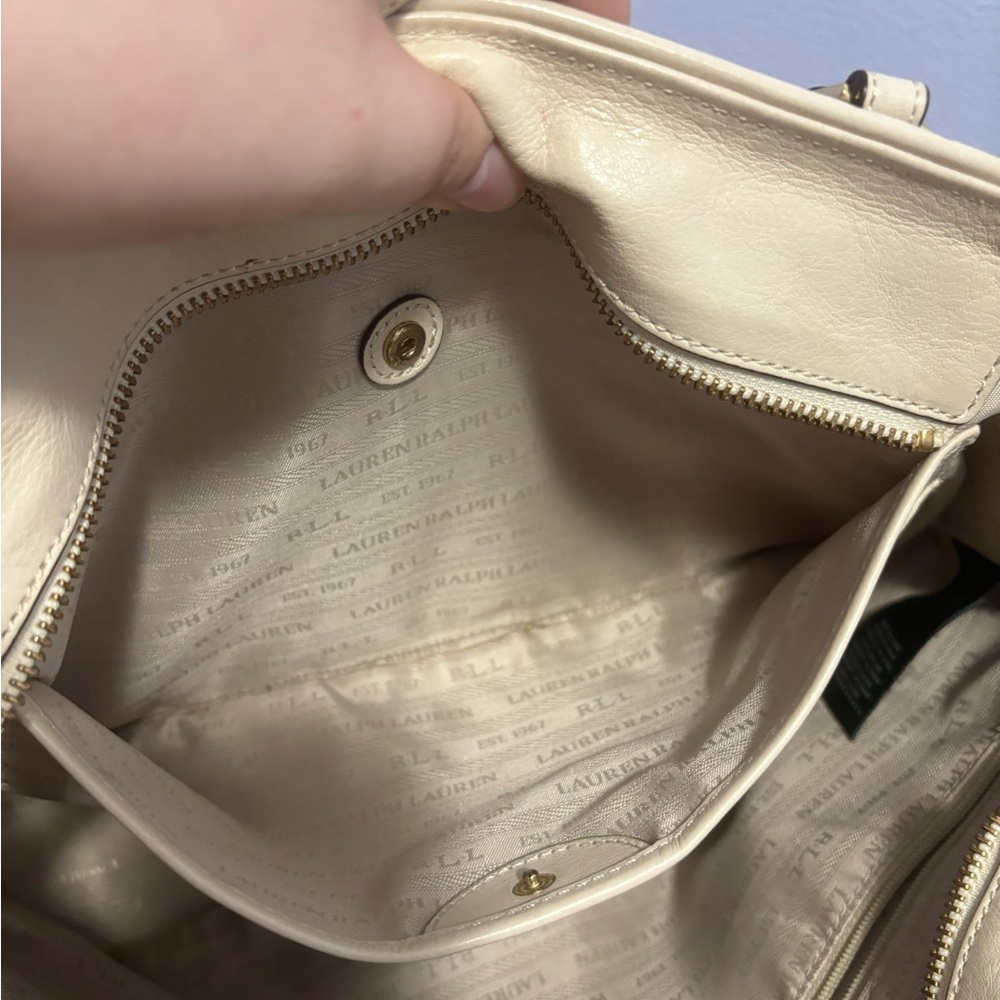 Vintage Y2K Cream and gold Ralph Lauren bag - Picture 5 of 9
